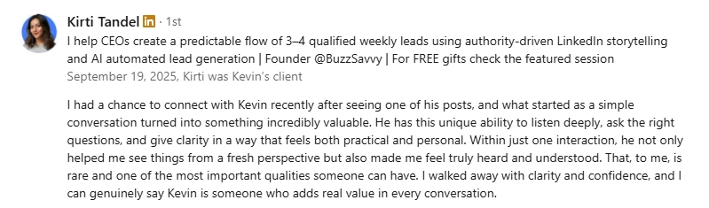 Kirti recommendation